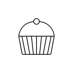 Poster - cup cake concept line icon. Simple element illustration. cup cake concept outline symbol design from Fast food set. Can be used for web and mobile UI/UX