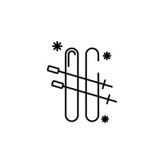 Poster - skiing snow concept line icon. Simple element illustration. skiing snow concept outline symbol design from Winter set. Can be used for web and mobile UI/UX