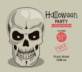 Canvas Print - Halloween party invitation card