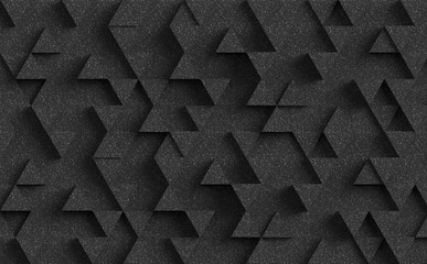 Fototapete - Dark triangle pattern backdrop background. 3D rendering.