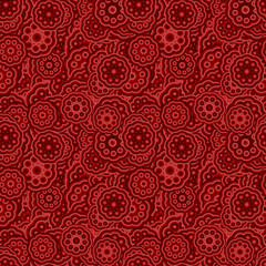 Poster - MAroon abstract seamless stylized flower pattern - vector floral wallpaper graphic