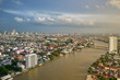 scenic of bangkok cityscape with chaopraya river curve
