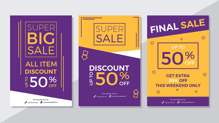 Wall Mural - Super Big Sale, Super Sale and Final Sale Flyer Template