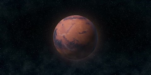 Wall Mural - Red planet Mars spinning in space