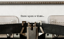 Text Once Upon A Time Typed On Retro Typewriter