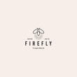 firefly logo hipster retro vintage vector icon illustration design inspirations