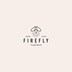 Wall Mural - firefly logo hipster retro vintage vector icon illustration design inspirations