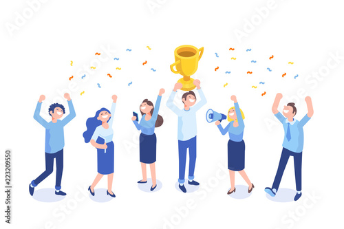 Cuadros en Lienzo Team Success vector illustration