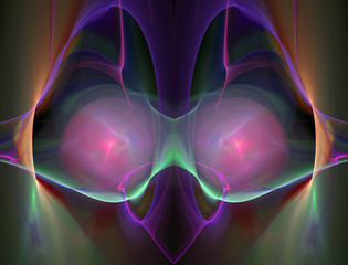 Poster - Abstrct Digital Artwork. The theme of the cosmos and the universe. Beautiful fantastic nebula on a dark background of space. Technologies of fractal graphics.