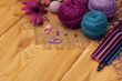 Crochet yarn copy space