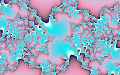 Poster - Digital Artwork. Beautiful abstract patterns. The theme of nature and the macrocosm. Mosses and lichens. Technologies of fractal graphics.