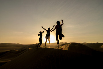 Fun in the desert sunset