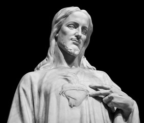 Wall Mural - Jesus Christ Statue isolated over black background with clipping path