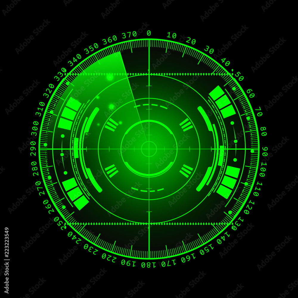 Radar User Radar screen. Vector illustration for your design. Technology ...
