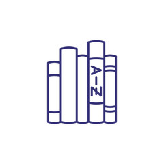 Poster - Dictionaries line icon. Stack of books, shelf, glossary. Translation concept. Can be used for topics like foreign language learning, interpret, linguistics