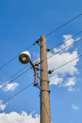 Telegraph pole with lantern