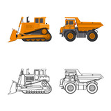 Fototapeta  - Vector design of build and construction icon. Set of build and machinery stock symbol for web.