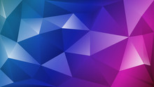 Abstract Polygonal Background Of Many Triangles In Blue And Purple Colors