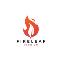 Canvas Print - fire leaf logo flame vector icon design inspirations