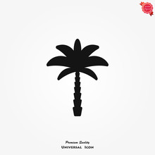 Palm Tree Vector Icon On White Background