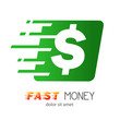 © teracreonte - Logotipo FAST MONEY con dolar en cuadrado verde