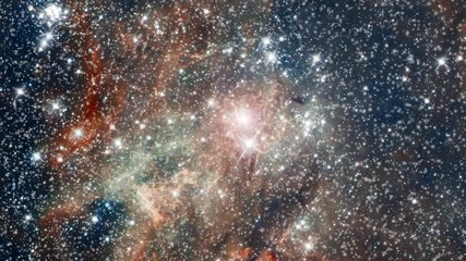 Wall Mural - travel to tarantula nebula also know 30 doradus star nursery in outer space with infinite flying sta