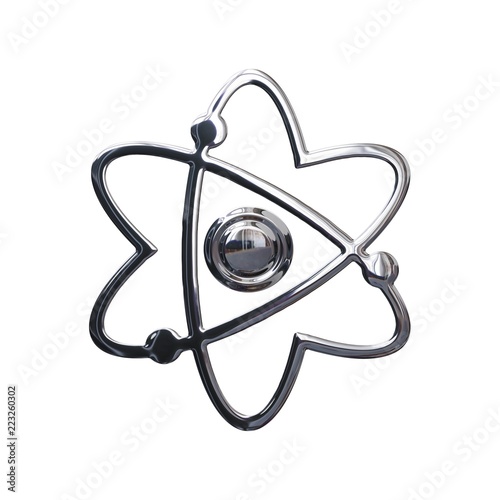 3d Atom Symbol Metall Textur Chrom Stahl Silber Isoliert Auf Weissem Hintergrund Buy This Stock Illustration And Explore Similar Illustrations At Adobe Stock Adobe Stock