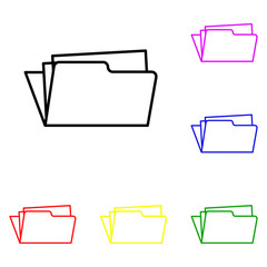 Poster - Element of line folder in multi colored icons. Premium quality graphic design icon. Simple icon for websites, web design, mobile app, info graphics