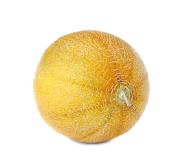 Whole tasty ripe melon on white background