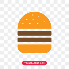 Wall Mural - Burger vector icon isolated on transparent background, Burger logo design