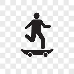 Skater vector icon isolated on transparent background, Skater logo design