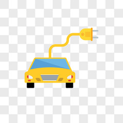 Aufkleber - electro car vector icon isolated on transparent background, electro car logo design