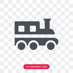 Sticker - Train vector icon isolated on transparent background, Train logo design