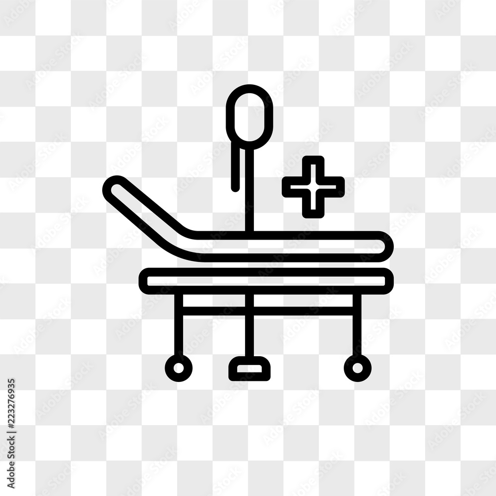 Hospital bed vector icon isolated on transparent background, Hospital bed  logo design Stock Vector | Adobe Stock, image size:1000x1000
