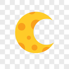 Poster - Moon vector icon isolated on transparent background, Moon logo design