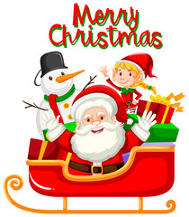 Poster - Santa and christmas element for decoration