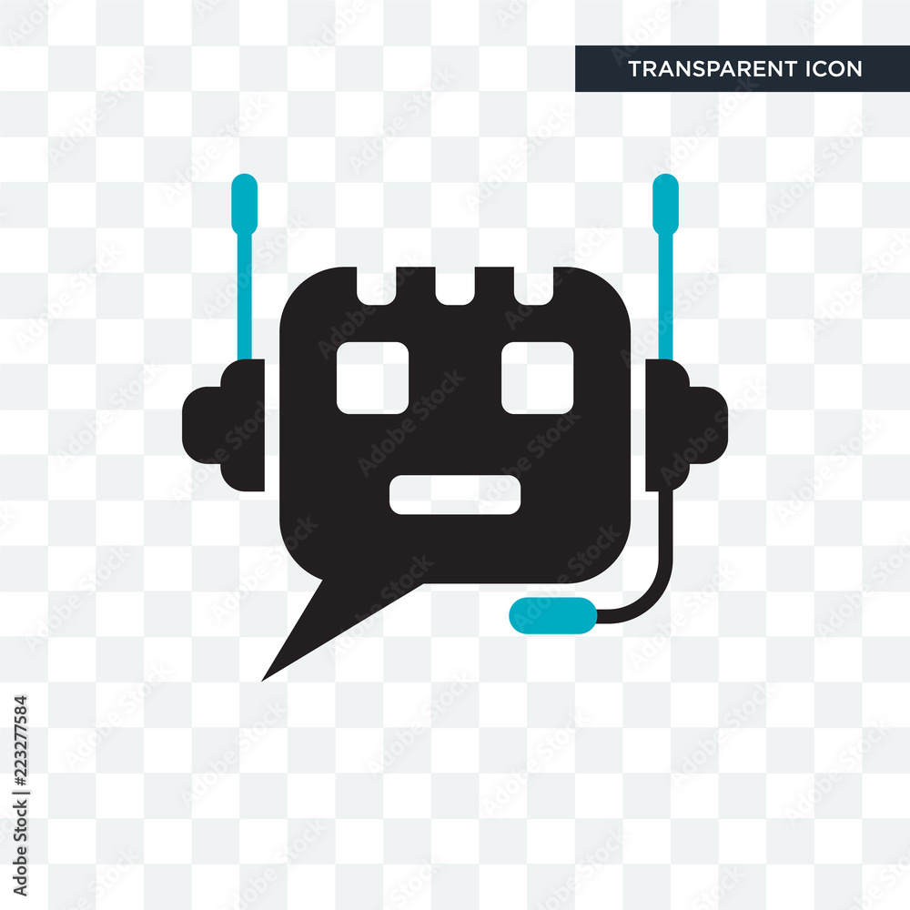 Chat bot vector icon isolated on transparent background, Chat bot logo ...