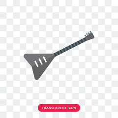 Wall Mural - Guitar vector icon isolated on transparent background, Guitar logo design