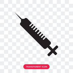 Wall Mural - Syringe vector icon isolated on transparent background, Syringe logo design