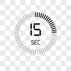 Poster - The 15 seconds vector icon isolated on transparent background, The 15 seconds logo design