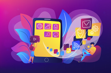 Fototapete - Mobile application development vector illustration