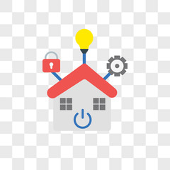 Poster - smart house vector icon isolated on transparent background, smart house logo design