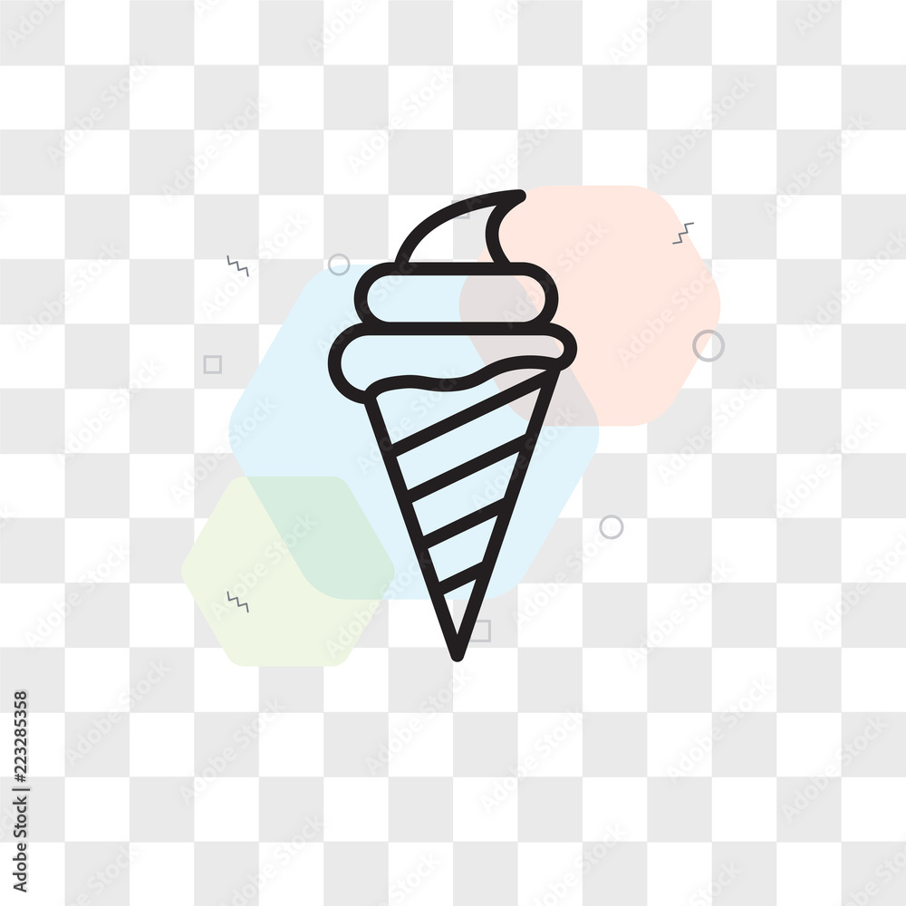 Ice cream vector icon isolated on transparent background, Ice cream logo design