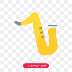 Wall Mural - Saxophone vector icon isolated on transparent background, Saxophone logo design