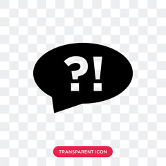 Poster - Question vector icon isolated on transparent background, Question logo design