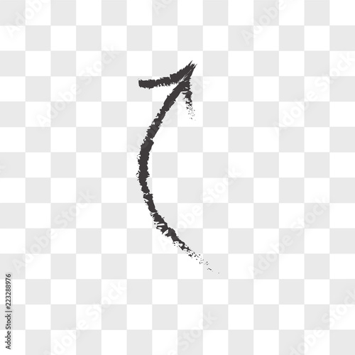 Fotomural Sketched arrow vector icon isolated on transparent background, Sketched arrow lo