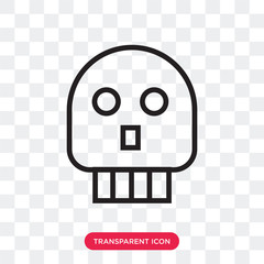 Sticker - Skull vector icon isolated on transparent background, Skull logo design