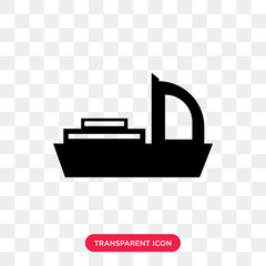 Wall Mural - Ship vector icon isolated on transparent background, Ship logo design