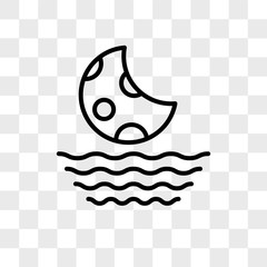 Poster - Moon vector icon isolated on transparent background, Moon logo design