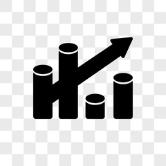 Poster - Bar chart vector icon isolated on transparent background, Bar chart logo design